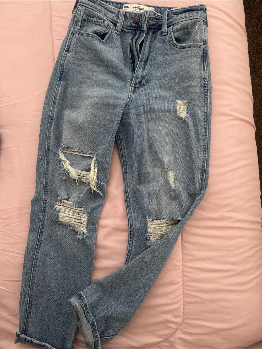 Hollister Distressed Light Blue Boyfriend Jeans